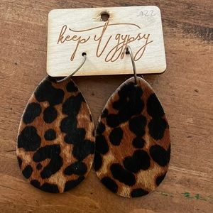 Leopard Hair on Hide Earrings